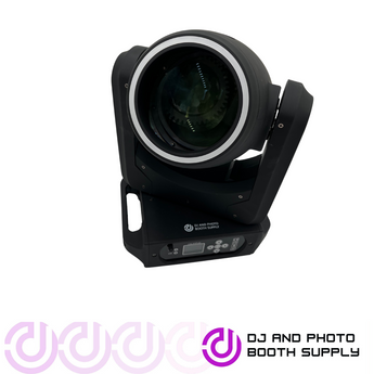 Wireless 100W DMX LED moving head light fixture with adjustable beam, cordless design, ideal for stage and event lighting.