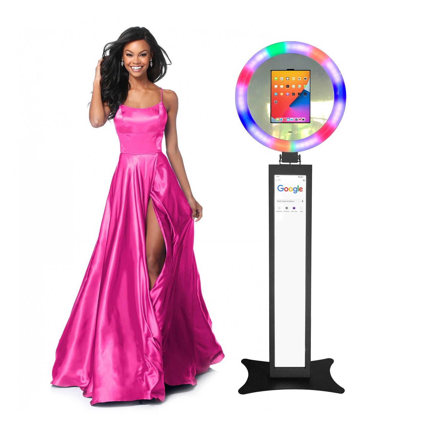 Lunna ipad Photo Booth, with RGB Light and 42.8inch LCD screen Base