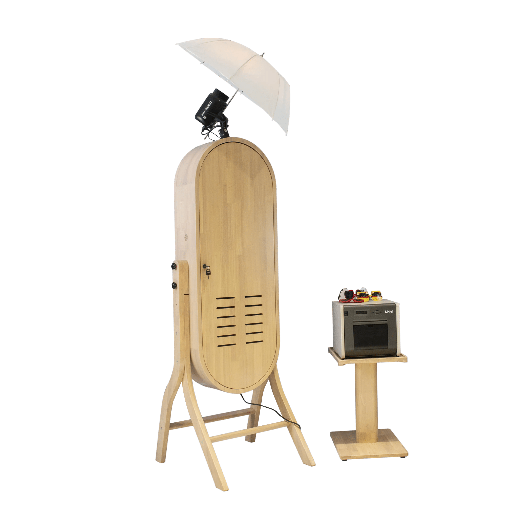 55 Inch Mirror 21.5 Inch Touch Screen Wood Photo Booth DJPBS-55PB Wood Mirror Booth - DJ And Photo Booth Supply