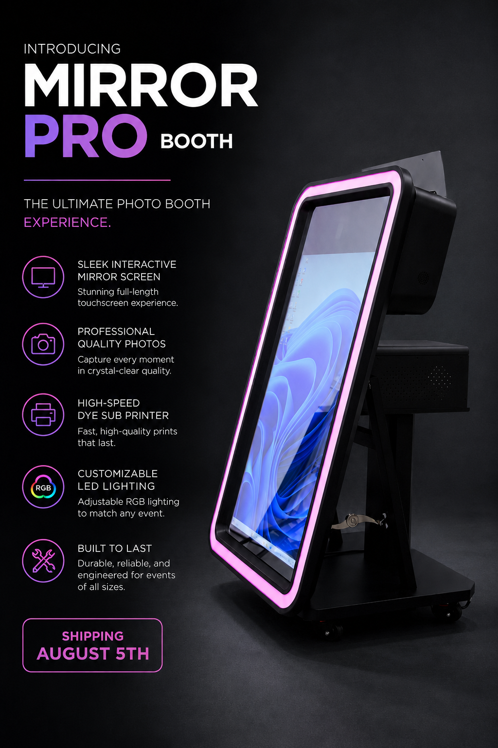 Pre-Order The Mirror Booth Pro Photo Booth |52-Inch Touch Screen DSLR Mirror Booth - Best Mirror Booth For Sale - Photo Booths For Sale.-Pre-Order Today!