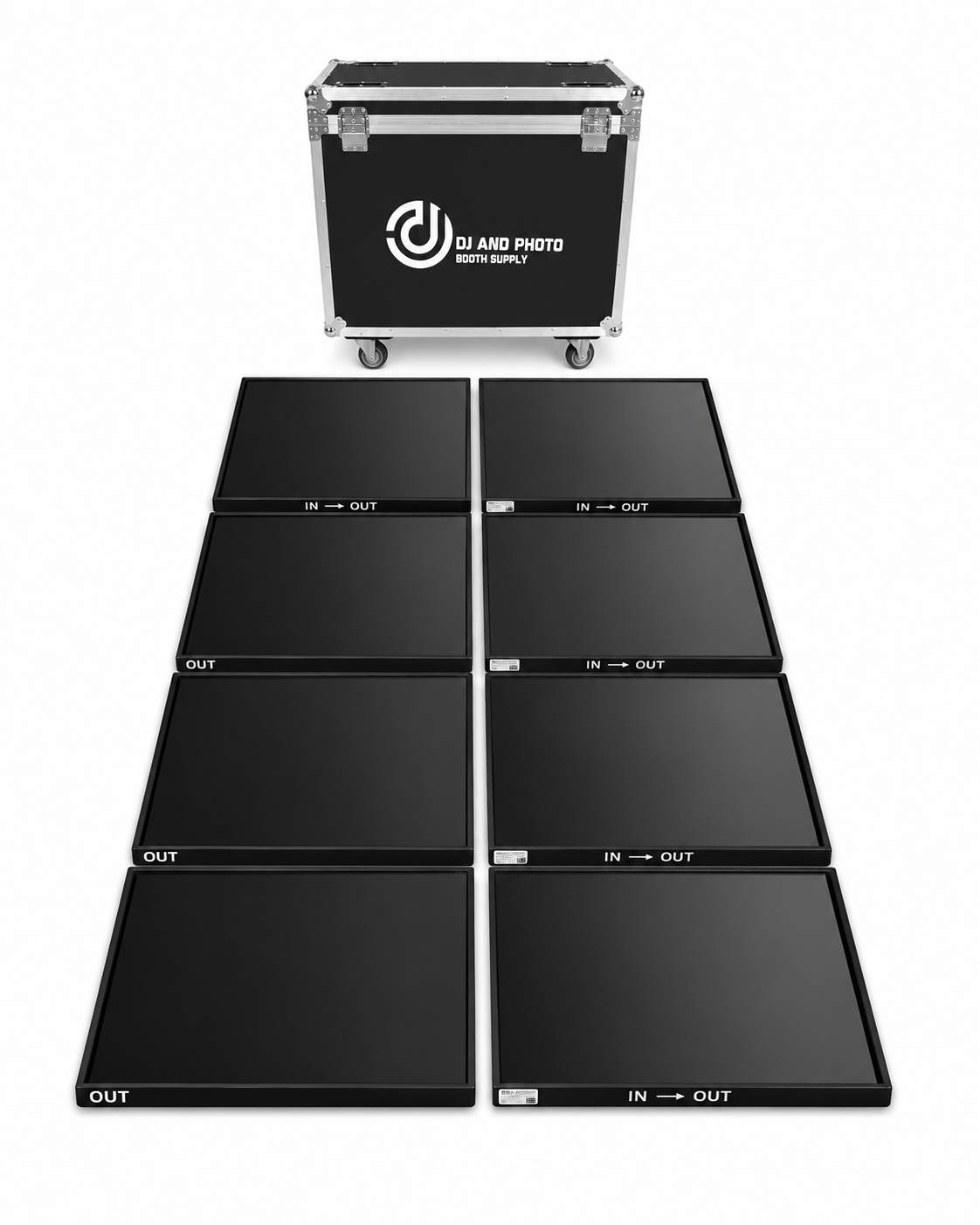 3D LED dance floor lighting by DJ and Photo Booth Supply, featuring illuminated panels for nightclub dance floors.
