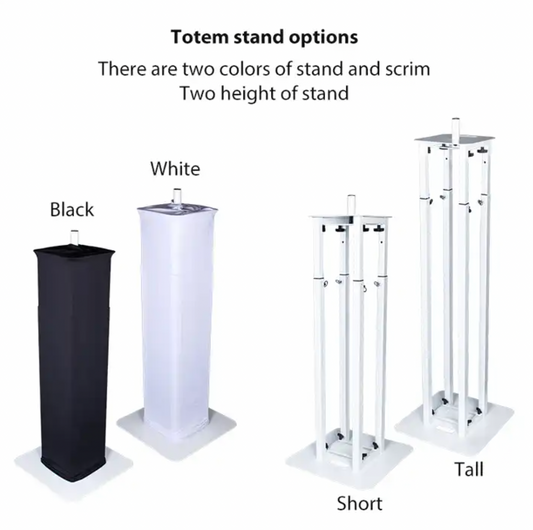 DJ and Lighting Totem Moving Head Light Stand+Black+White Scrims+Carry Bags for