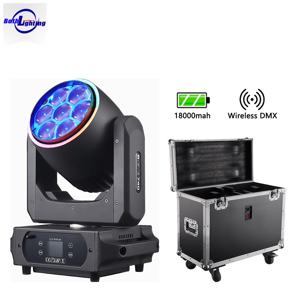 Both Lighting BPM-Splash X | Wireless Battery Moving Head Wash with RGB Halo Ring - DJ And Photo Booth Supply
