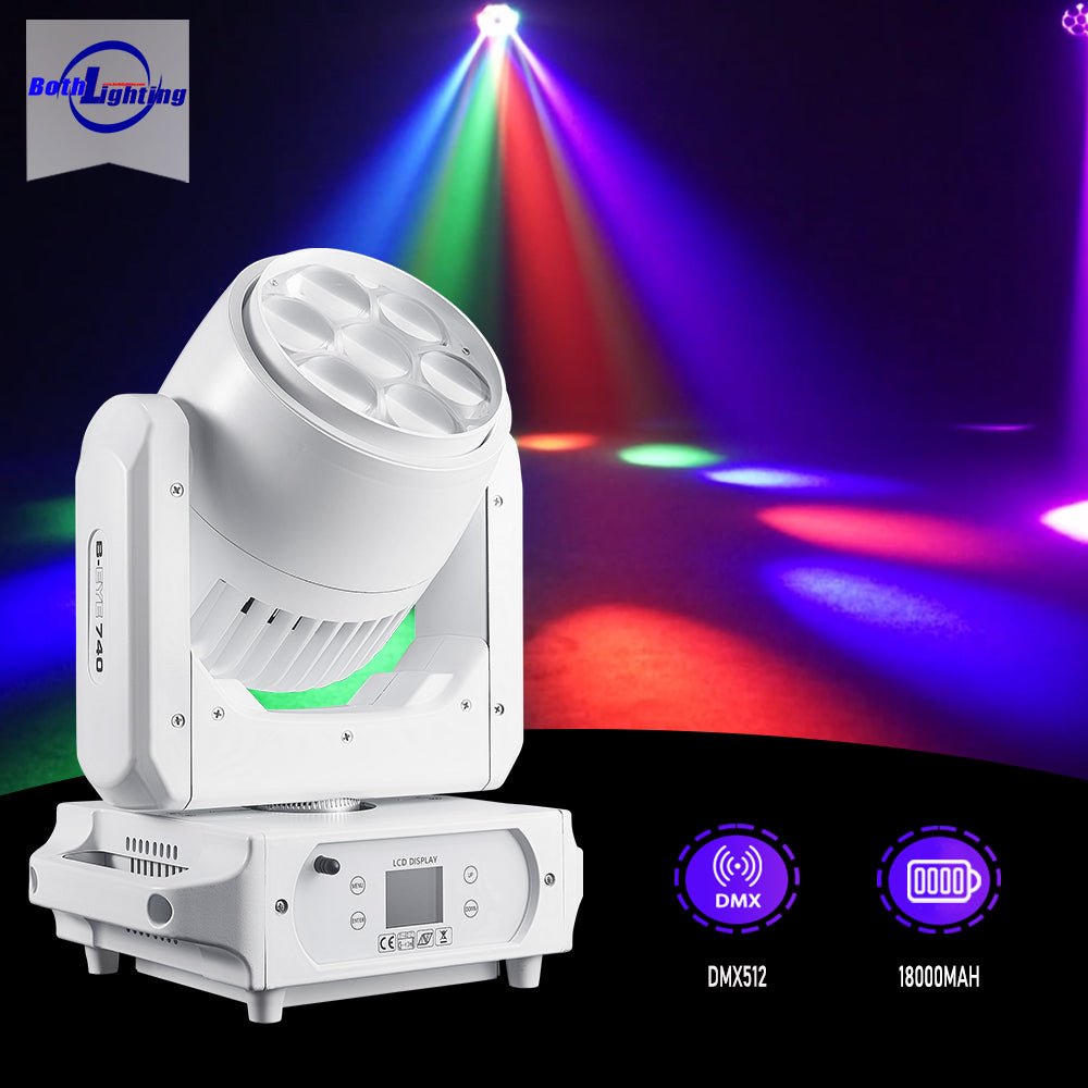 Both Lighting BPM-Splash X | Wireless Battery Moving Head Wash with RGB Halo Ring - DJ And Photo Booth Supply