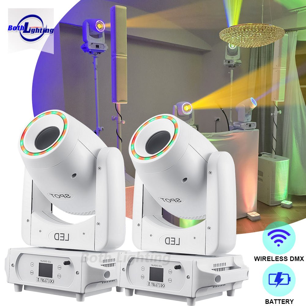 Both Lighting BPM-SPOT 100W Wireless Battery Moving Head | Cordless DMX LED Spot Fixture - DJ And Photo Booth Supply