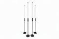 Set of four black 360 tube light stands with a carrying bag for LED tube lights, ideal for DJ and photo booth lighting setups.