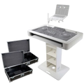Black ProX Control Tower DJ Podium by DJ And Photo Booth Supply, custom-built professional DJ booth with spacious workspace
