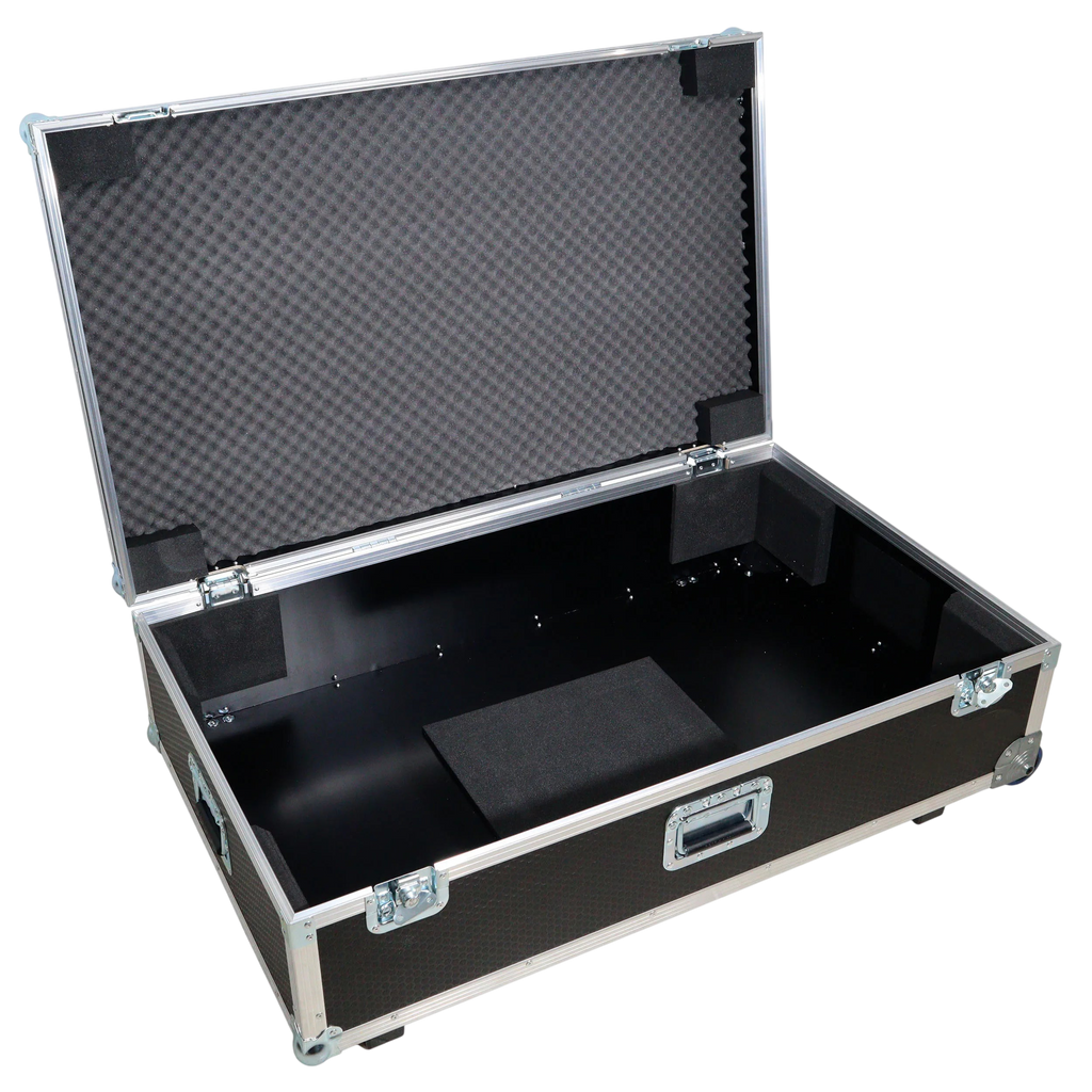 Black ProX Control Tower DJ Podium for professional DJ booths, featuring custom-built design with control surface and sturdy structure.