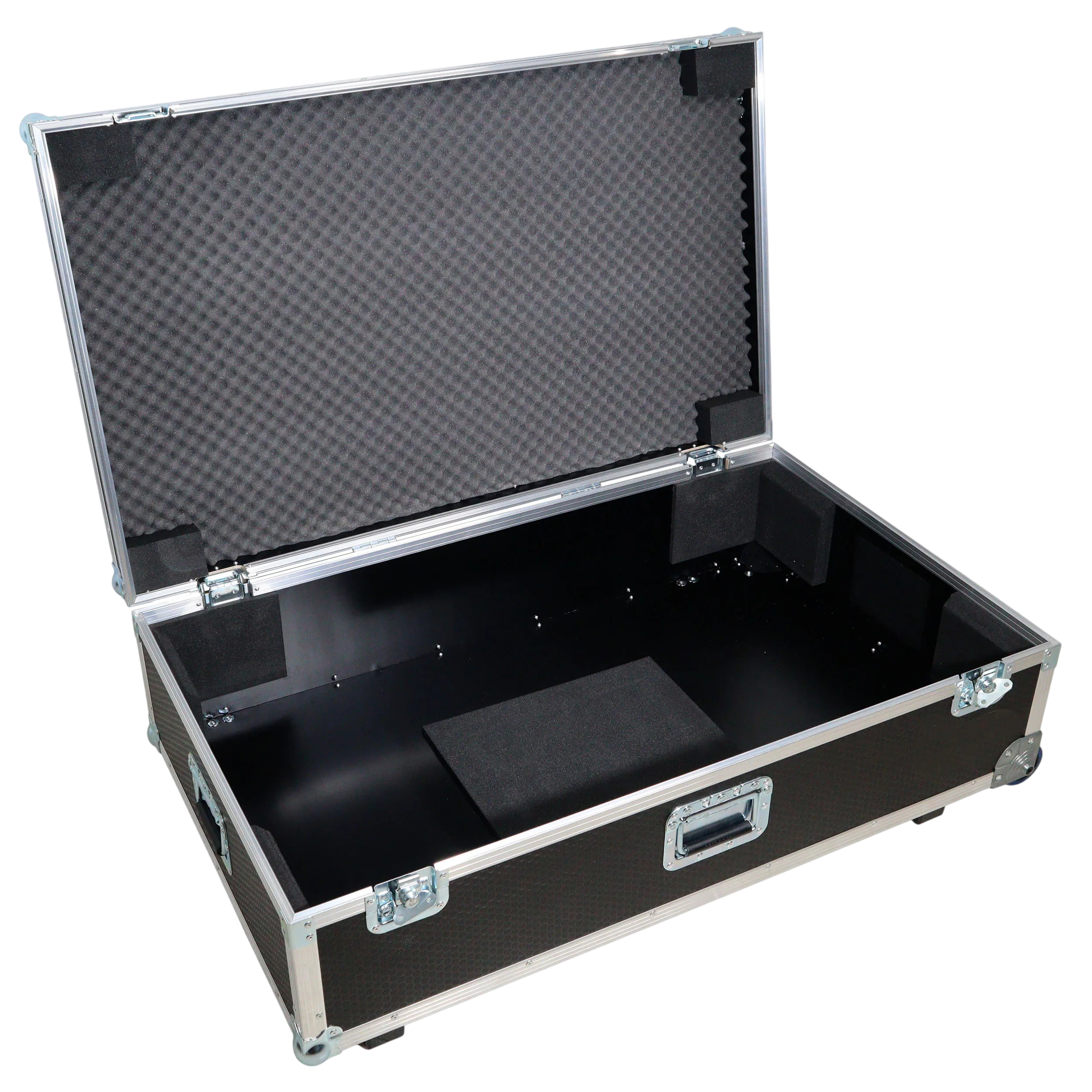 Black ProX Control Tower DJ Podium for professional DJ booths, featuring custom-built design with control surface and sturdy structure.