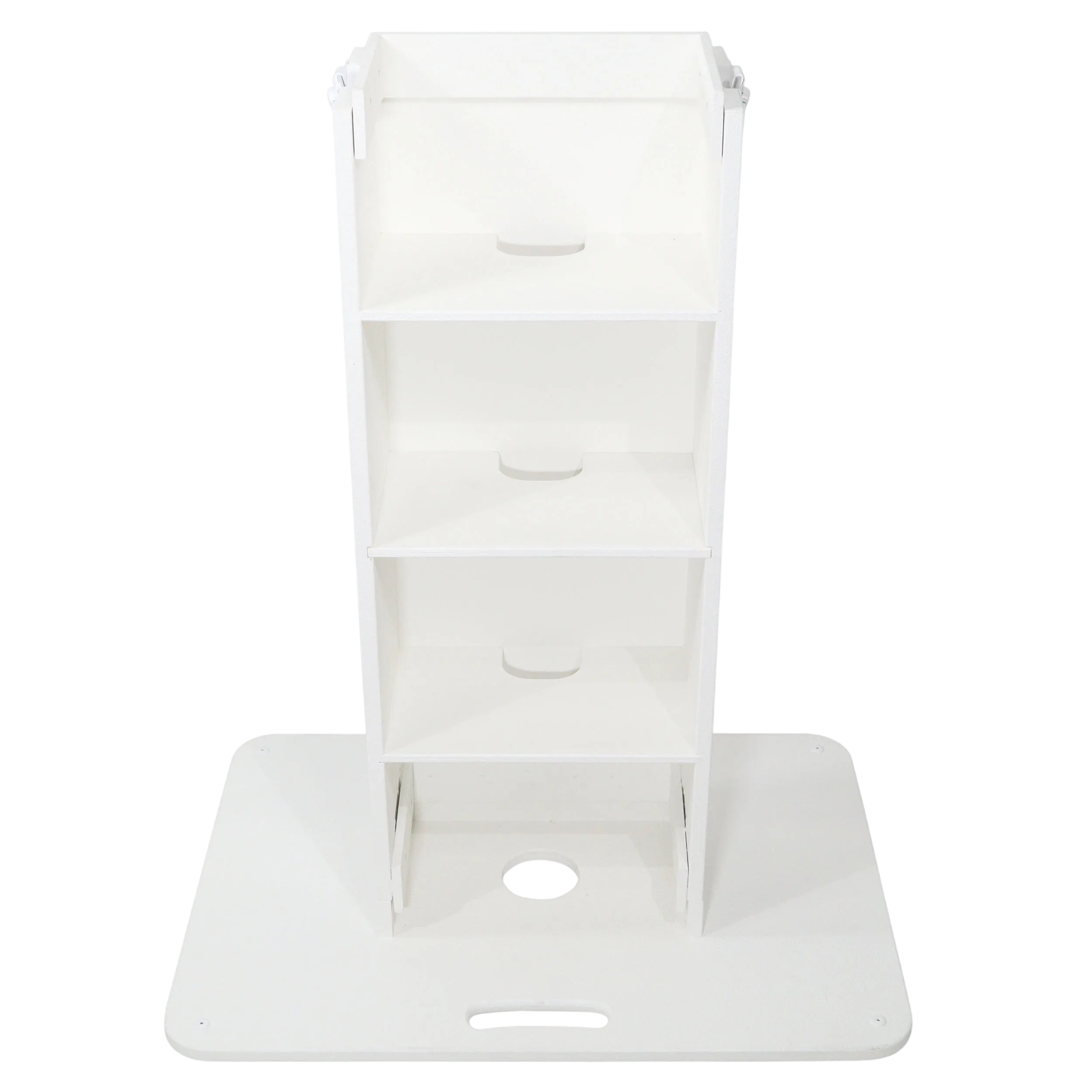 Black ProX Control Tower DJ Podium from DJ And Photo Booth Supply, a custom-built professional DJ booth with control panel and sturdy design.