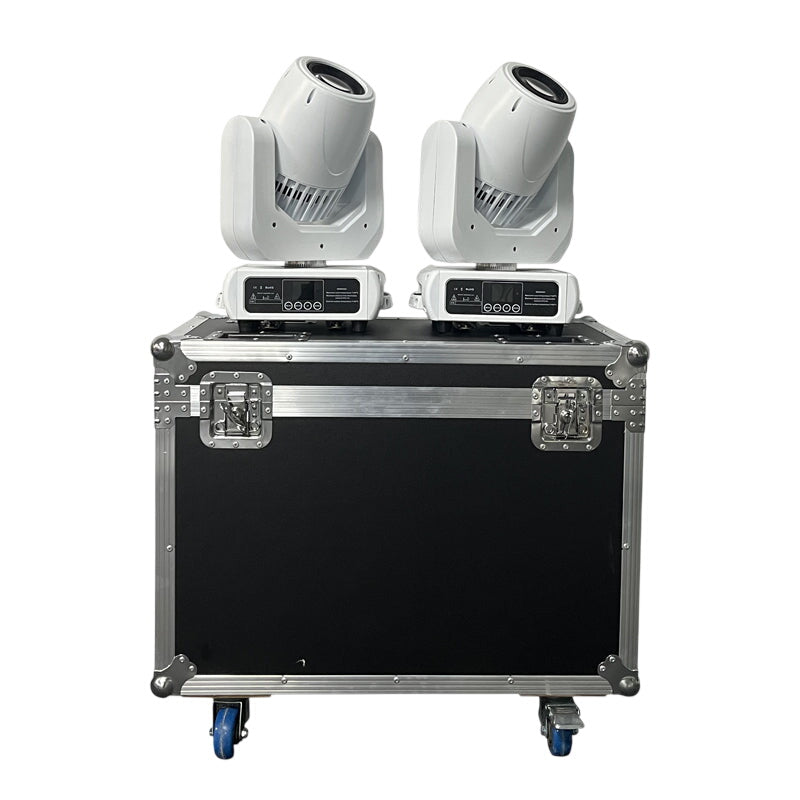 Black MH-150S Moving Head LED Light for professional DJ and event lighting, featuring adjustable beams and versatile lighting effects.
