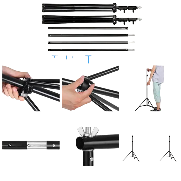 10x10 ft adjustable backdrop stand by DJ and Photo Booth Supply, heavy-duty metal frame for photo booths and studio setups