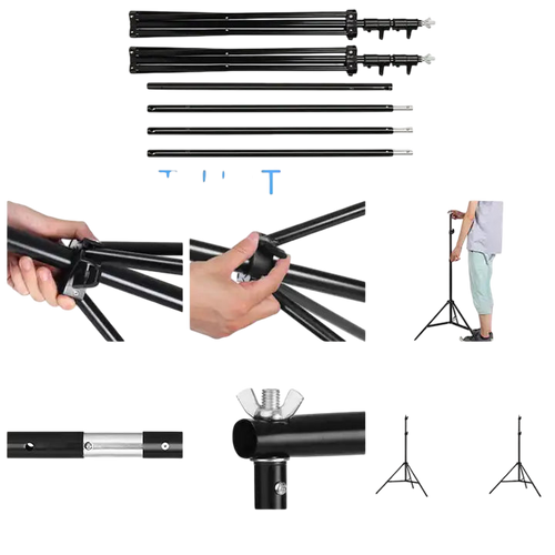 10x10 ft adjustable backdrop stand by DJ and Photo Booth Supply, heavy-duty metal frame for photo booths and studio setups