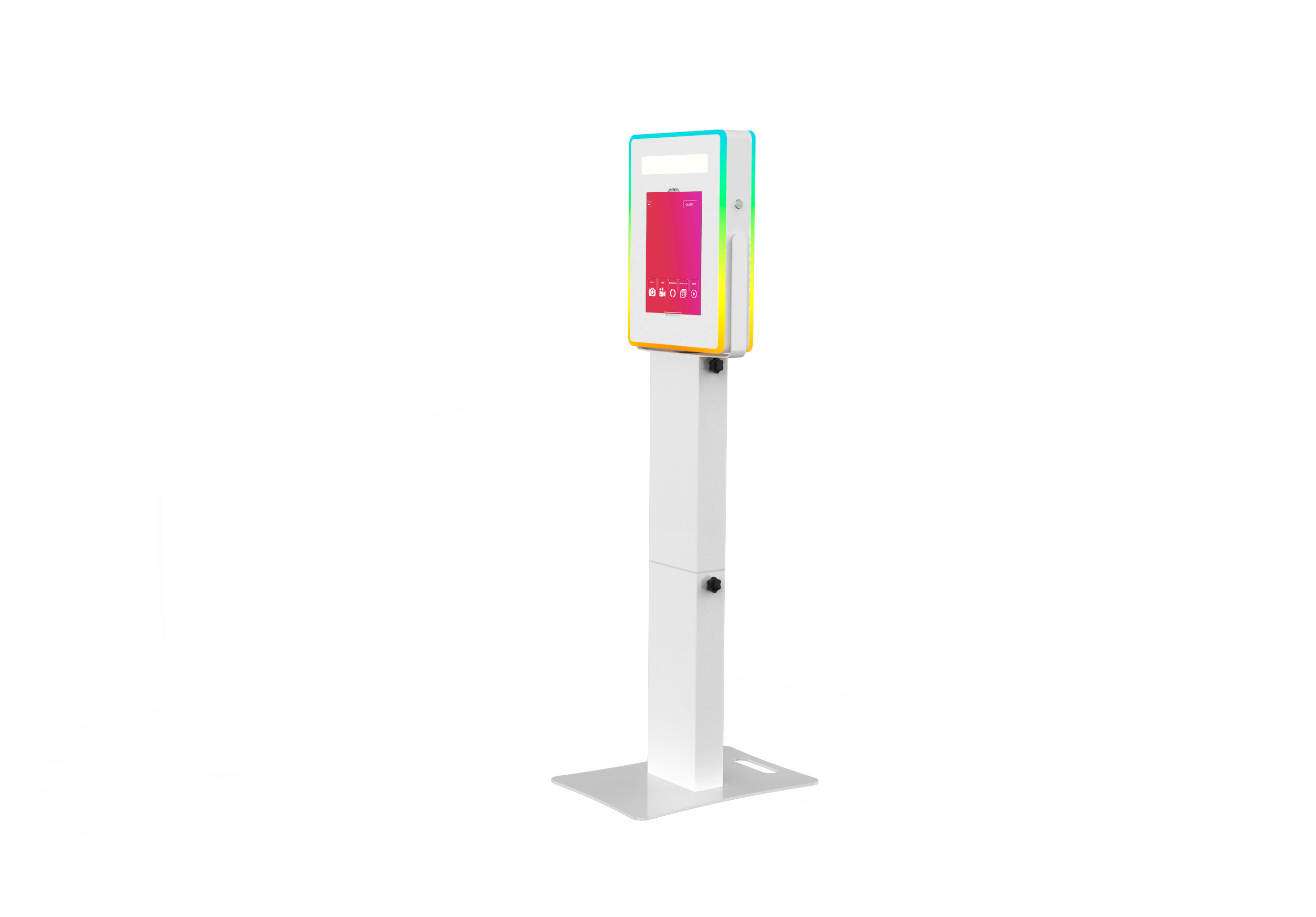 iPad Fusion Photo Booth with RGBW LED color-changing frame for customizable photo booth experiences