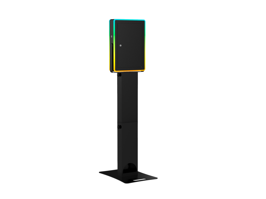 iPad Fusion Photo Booth with RGBW LED color-changing frame, used for interactive photo booth experiences.