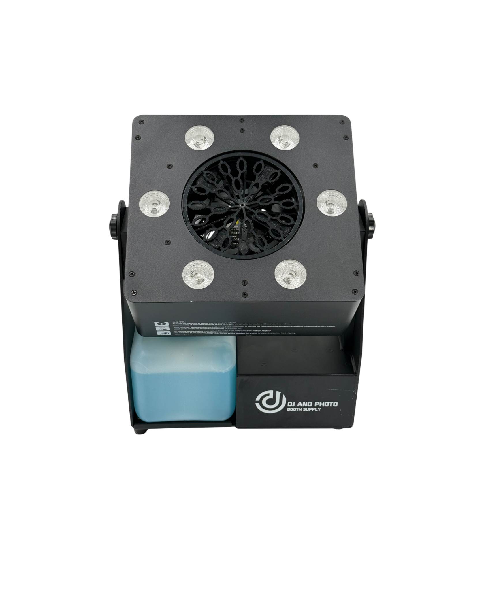 DJ And Photo Booth Supply LED Bubble Emitter Pro, a lighting device producing bubbles for events and performances.
