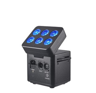 DJ and Photo Booth Supply 6x18W Flip Par RGBWA stage lighting with colorful LED lights for events and performances