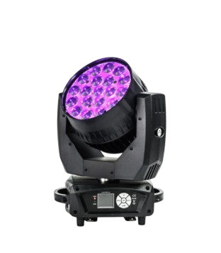 DJ and Photo Booth Supply Aura 19x15W RGBW lighting fixture with colorful LED lights for DJ and photo booth setups.
