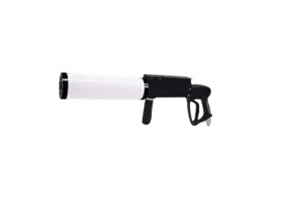 LED CO2 DJ Gun G02 lighting device with 6-8m spray for DJs and events, showcasing its sleek design and spray nozzle.