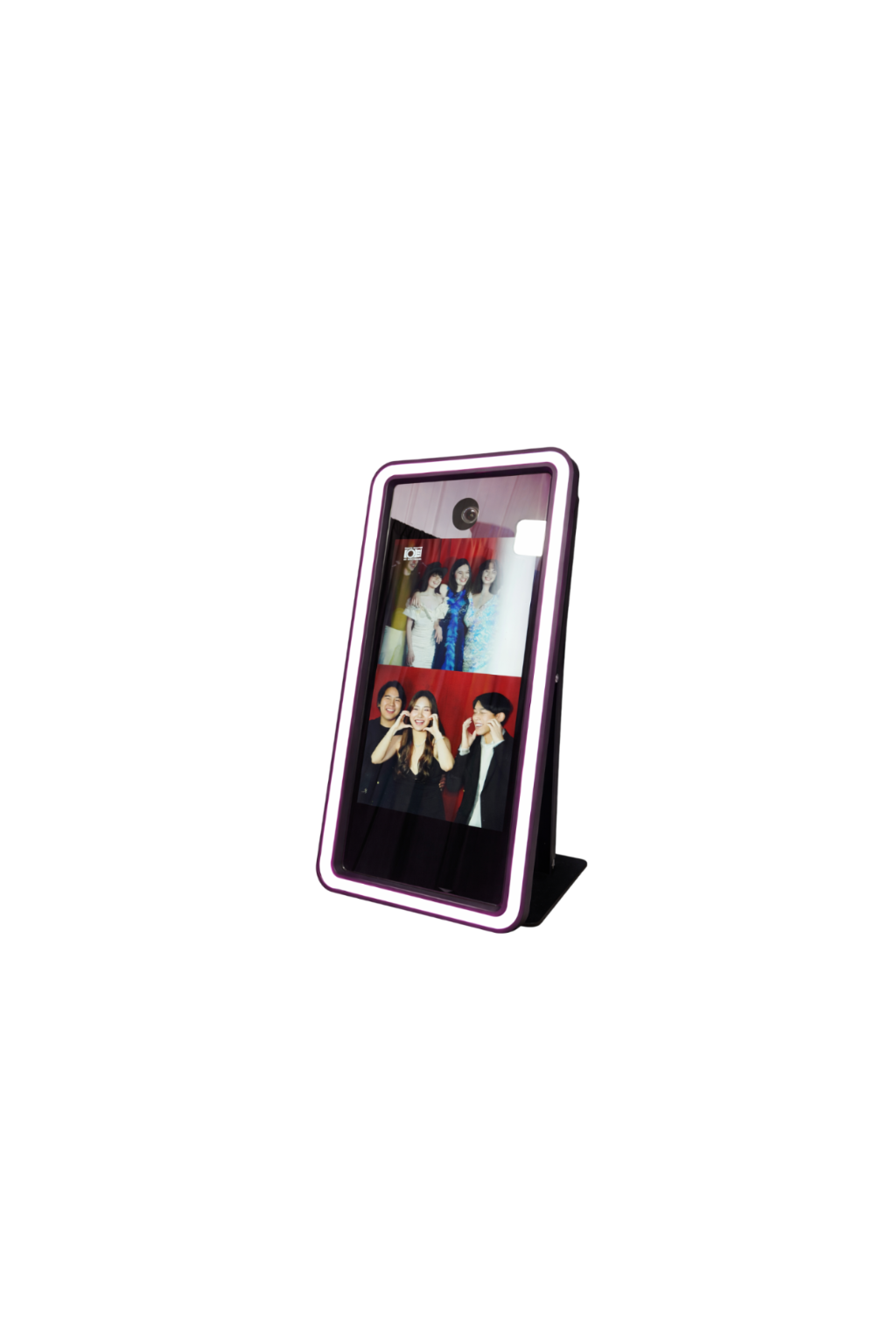 Titan Mirror Photo Booth by DJ And Photo Booth Supply featuring a 62-inch touch screen and DSLR camera for interactive photo experiences.