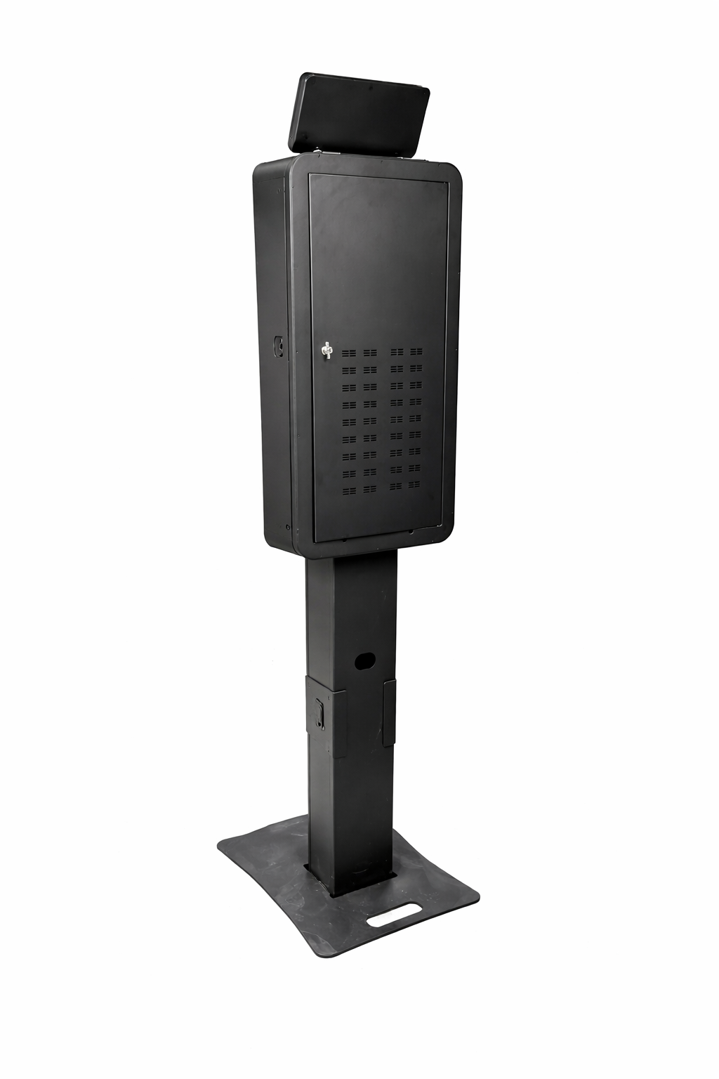 Open DJ And Photo Booth Supply Mirror Photo Booth with touch screen, DSLR camera, and road case ready for event photography.