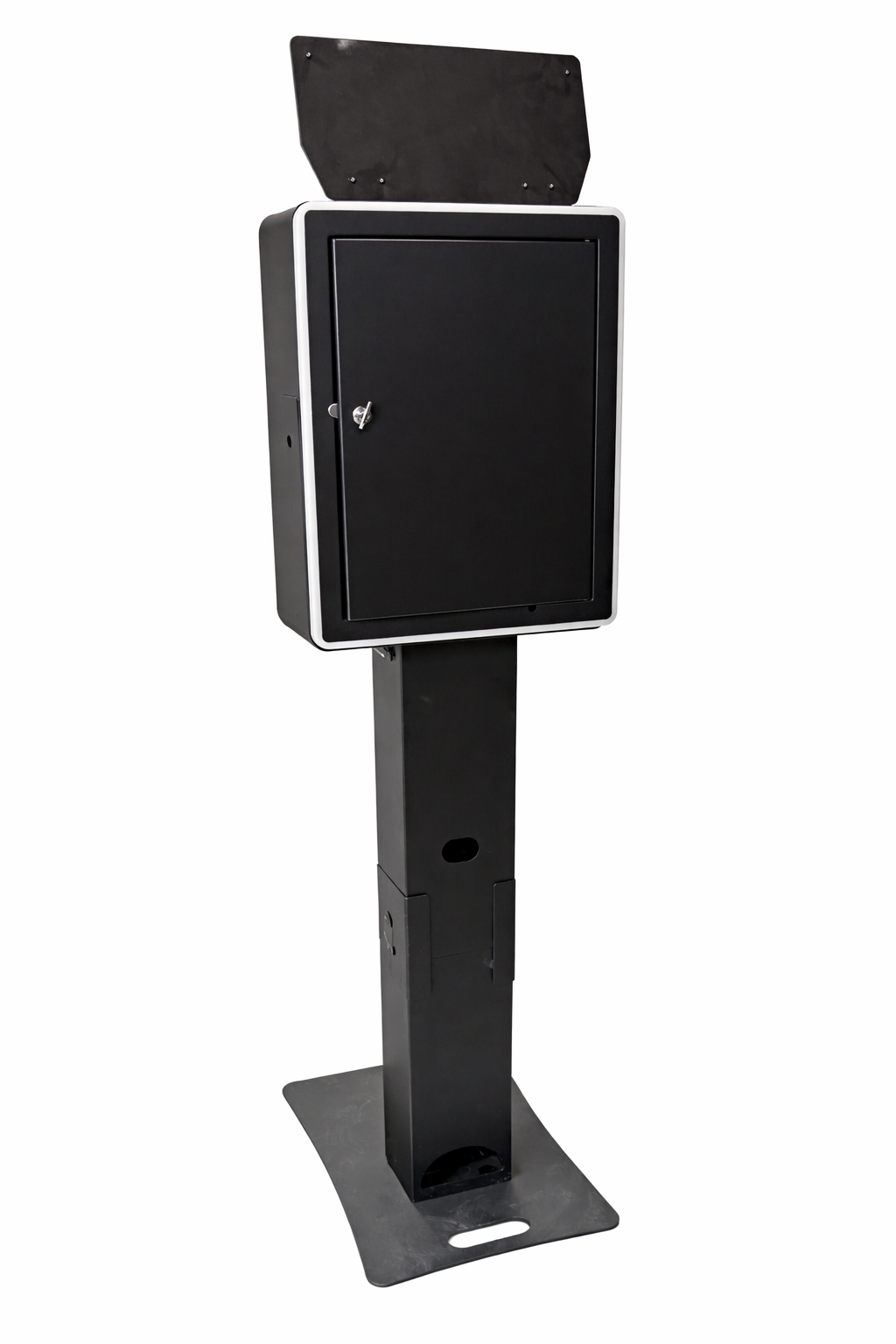 Open Air Photo Booth with DSLR and Surface Pro compatibility, featuring ring light and portable road case for professional event photography.