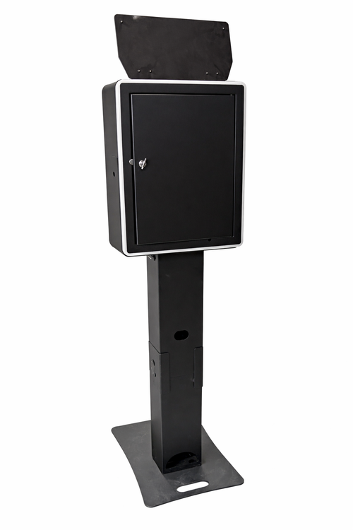 Open Air Photo Booth with DSLR and Surface Pro compatibility, featuring ring light and portable road case for professional event photography.