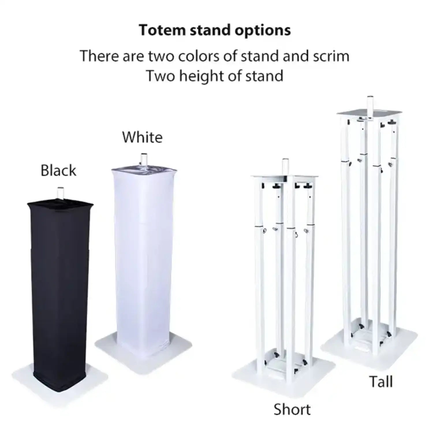 DJ Lighting Totem Stand | Moving Head Light Stand with Black & White Scrims - DJ And Photo Booth Supply