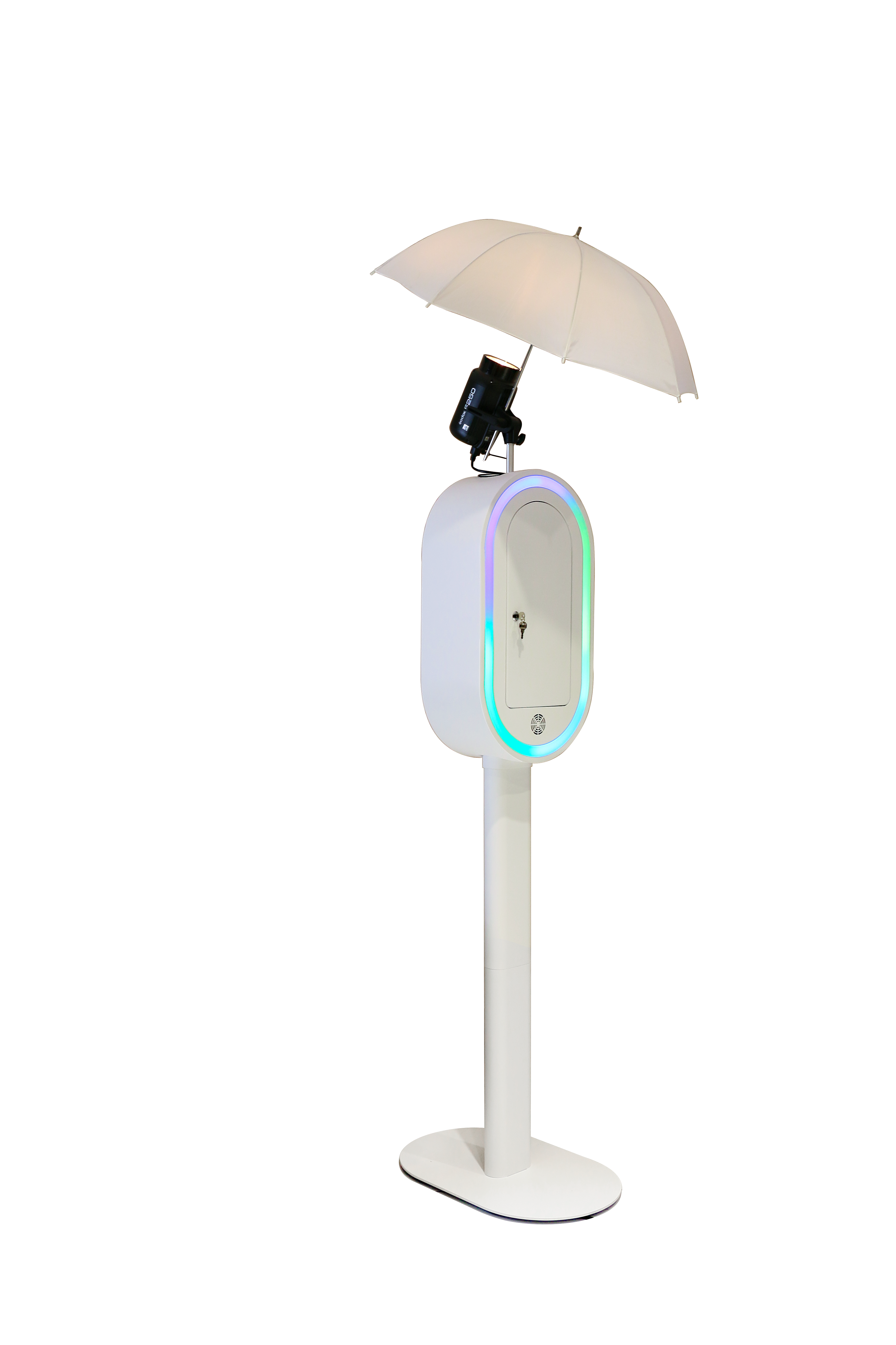 The Umbra - A8 iPad Photo Booth (White) | RGBW LED Color Changing Frame Photo Booth