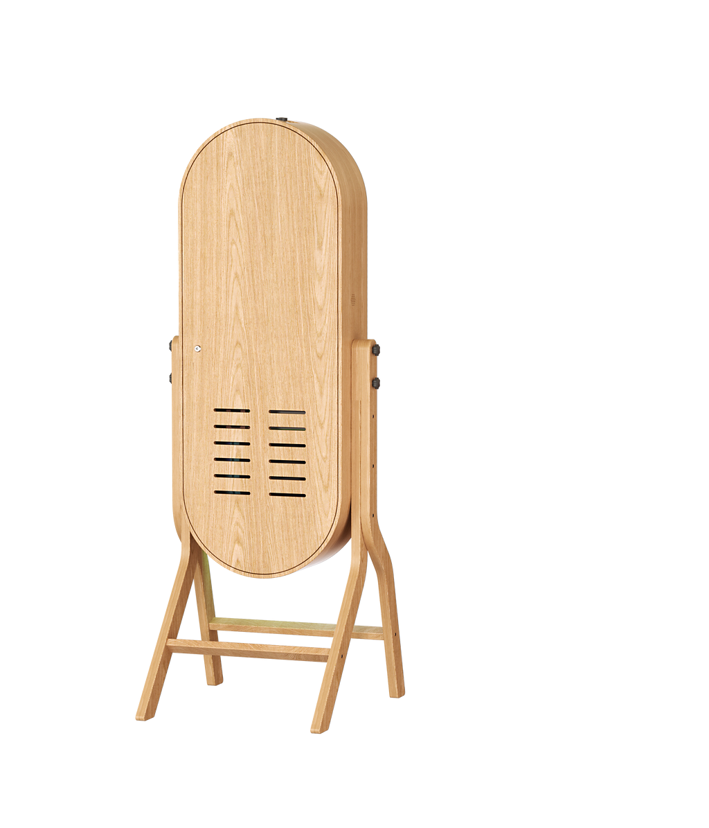 55-inch wooden mirror photo booth with 21.5-inch touchscreen, ideal for events, by DJ & Photo Booth Supply.