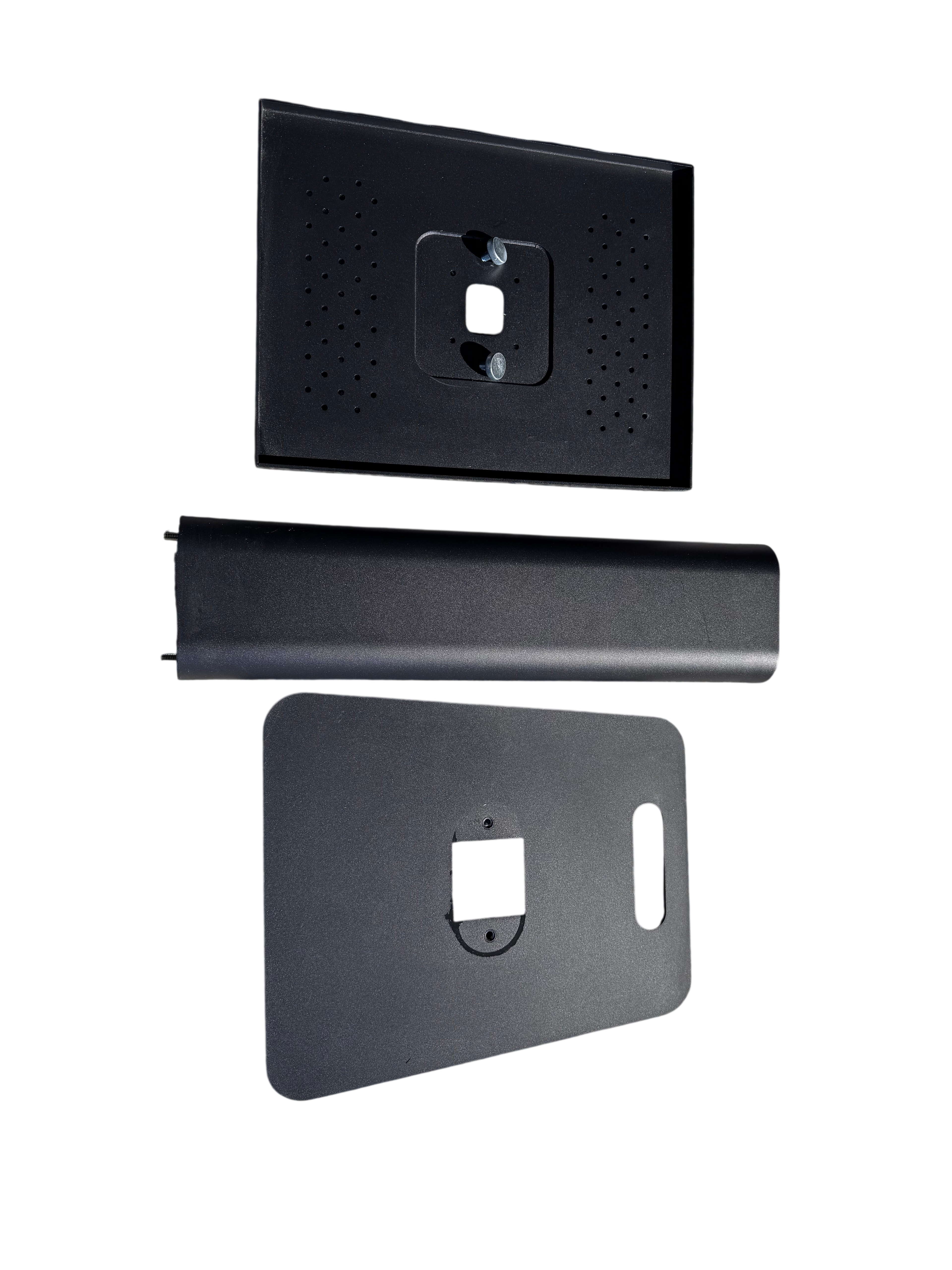 Photo booth setup with DJ & Photo Booth Supply printer cover and stand for RX1 and DS620 models in a professional environment.