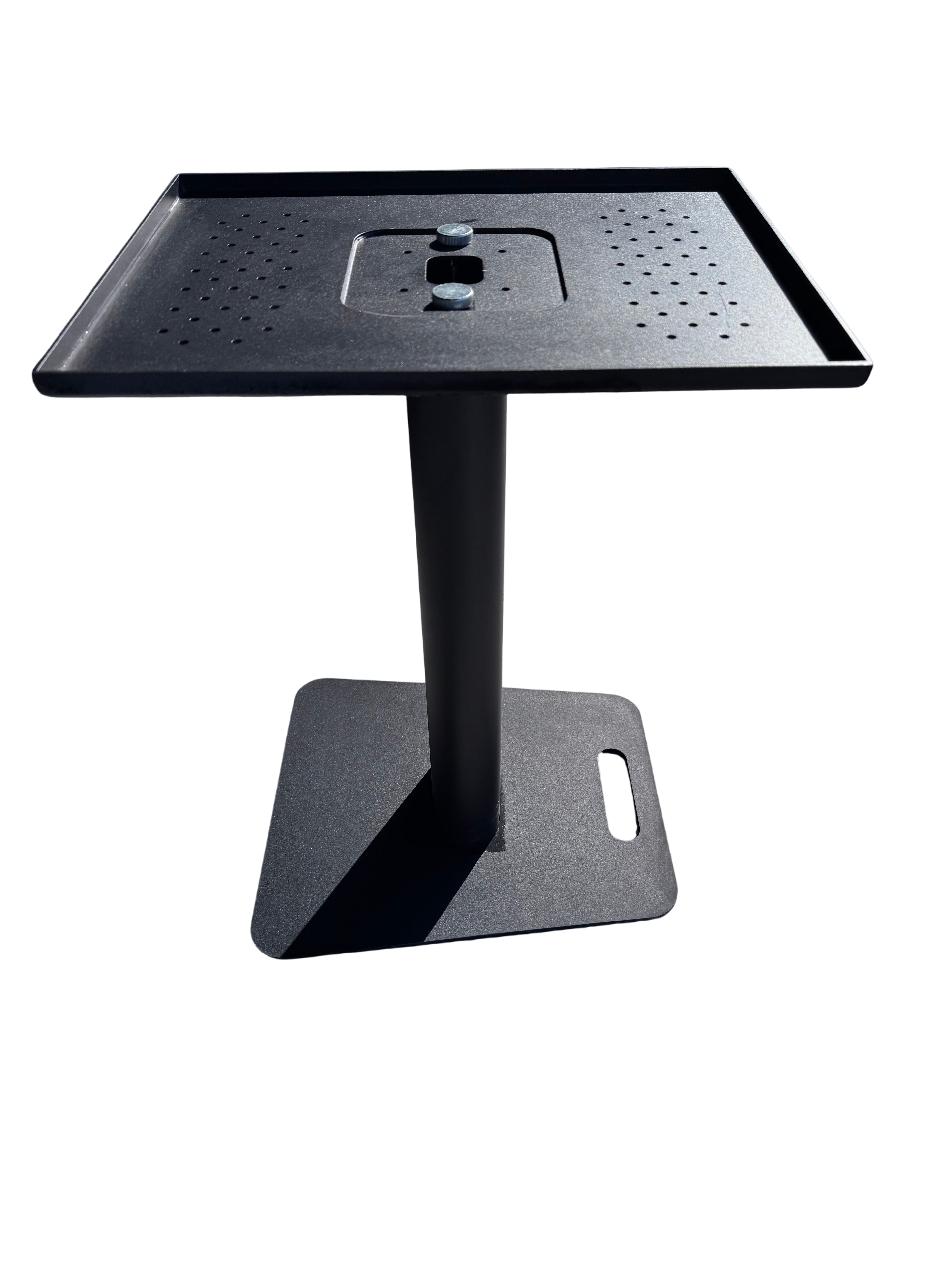 Photo booth with DJ & Photo Booth Supply DJPBS PrintStand printer cover and stand for RX1 and DS620 models.