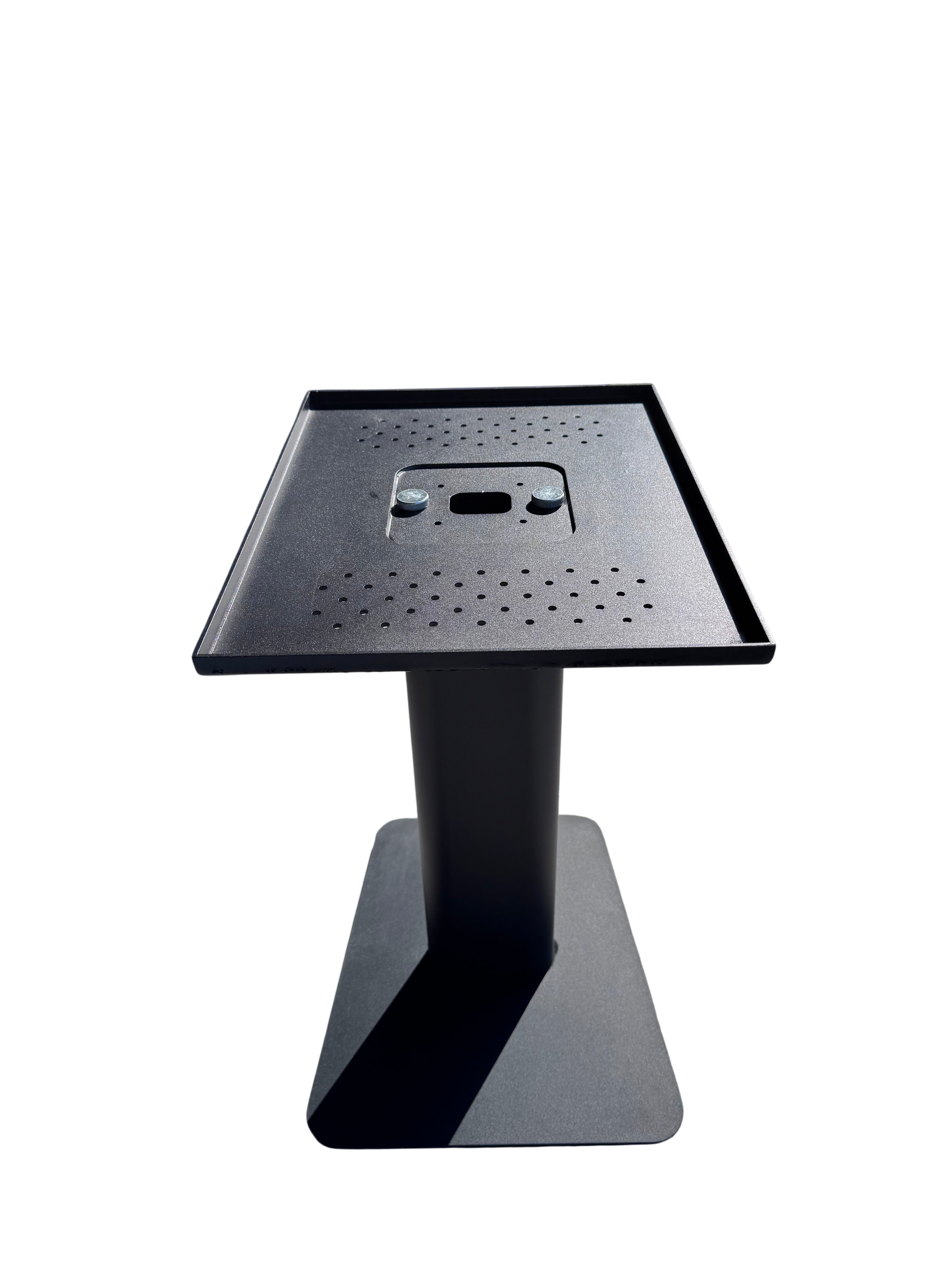 Photo booth printer cover and stand for RX1 and DS620 by DJ & Photo Booth Supply, showing the black protective cover and stand.