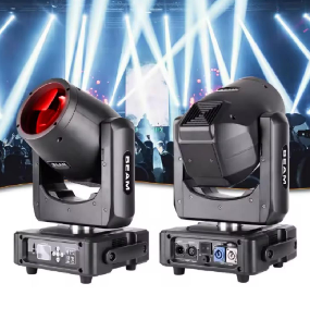 DJPBS 230M moving head stage light from DJ & Photo Booth Supply, professional stage lighting with adjustable beams and colorful effects.