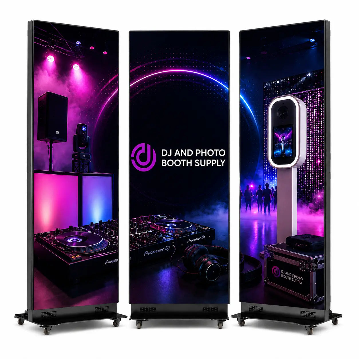 Foldable Dual-Sided LED Poster Display – Portable Plug &amp; Play Digital Signage Screen DJPBS-PANELPRO2.5 - DJ And Photo Booth Supply