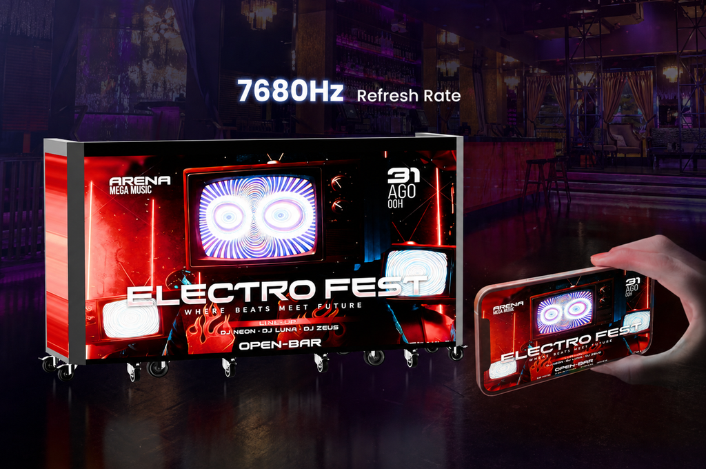 Folding LED Video DJ Booth | 270° Wraparound Display | 3.91mm GOB | Novastar TB40 Controller- DEMO- Extra 1 Year Warranty