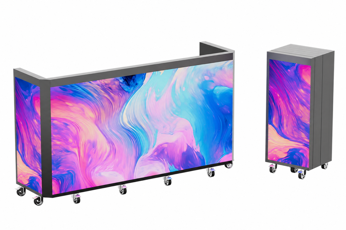 Folding LED Video DJ Booth | 270° Wraparound Display | 3.91mm GOB | Novastar TB40 Controller- DEMO- Extra 1 Year Warranty